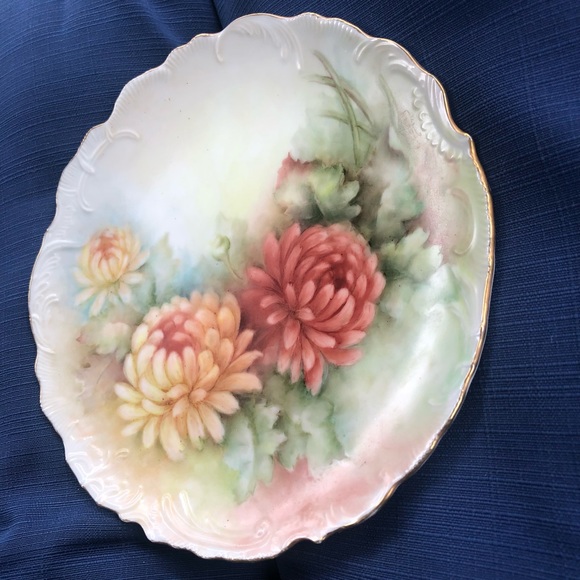 Vintage Mums Plate - Picture 3 of 4